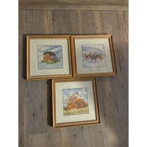 Vintage Disney Winnie The Pooh 100 Acre Wood Picture Frame Lot 10x10